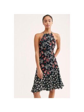 Free People Show Stopper Printed Slip Dress